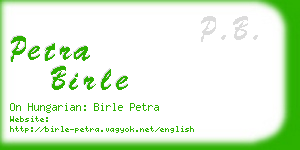 petra birle business card